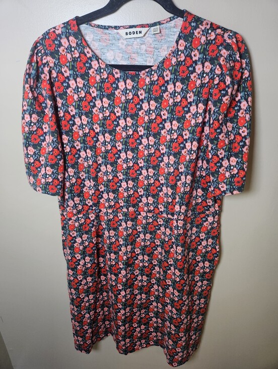 Boden Dresses & Skirts - Boden Floral Sheath Cotton Midi Dress 16/18R XL Pockets Stretch Spring Summer